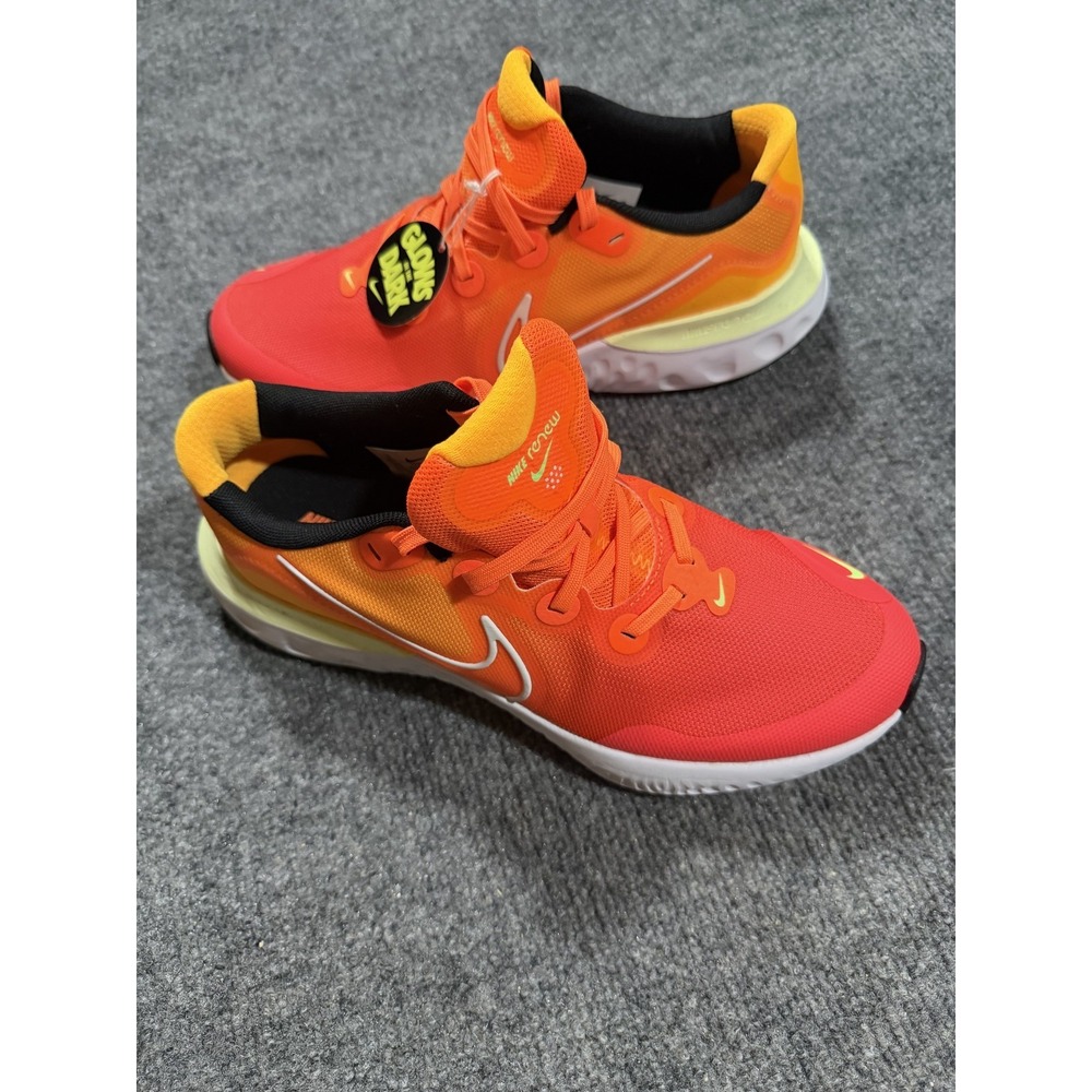 Nike Renew Run Shoes Kids Size 7Y Orange Cushioned Running Sneakers CT4961-800